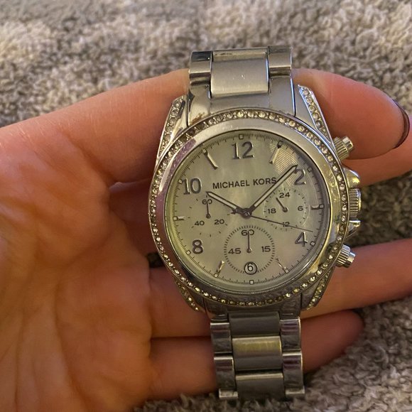Michael Kors Accessories - Michael Kors Women's Ritz Stainless Steel Watch With Crystal Topring